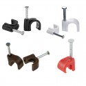 Round Cable Clips Black Brown White Red